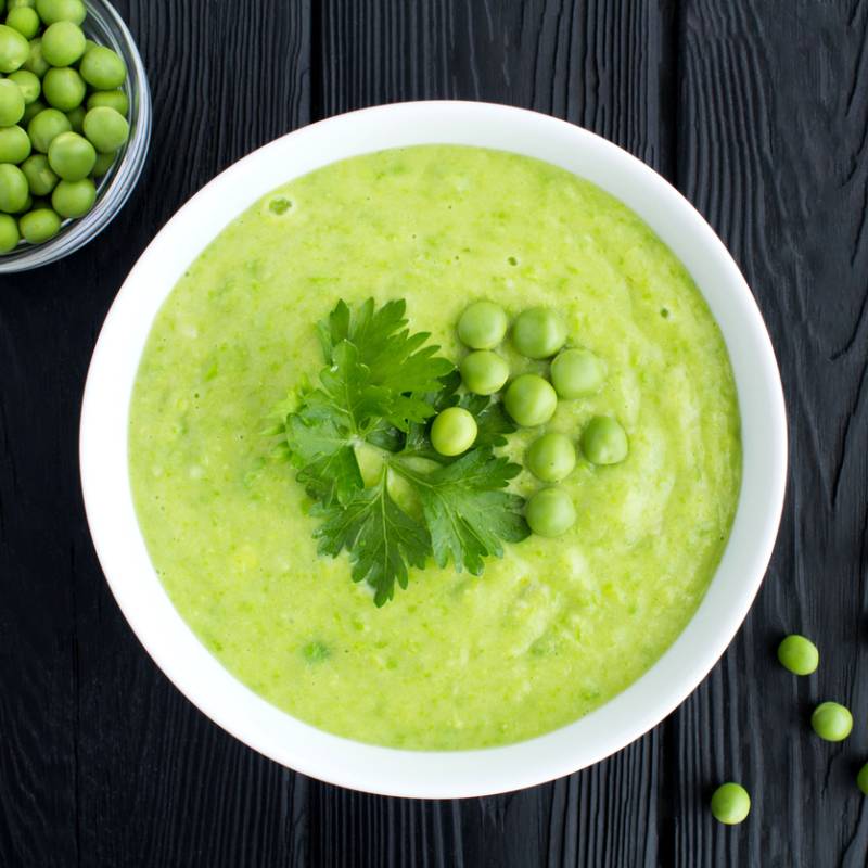 Krämig grön ärtsoppa
